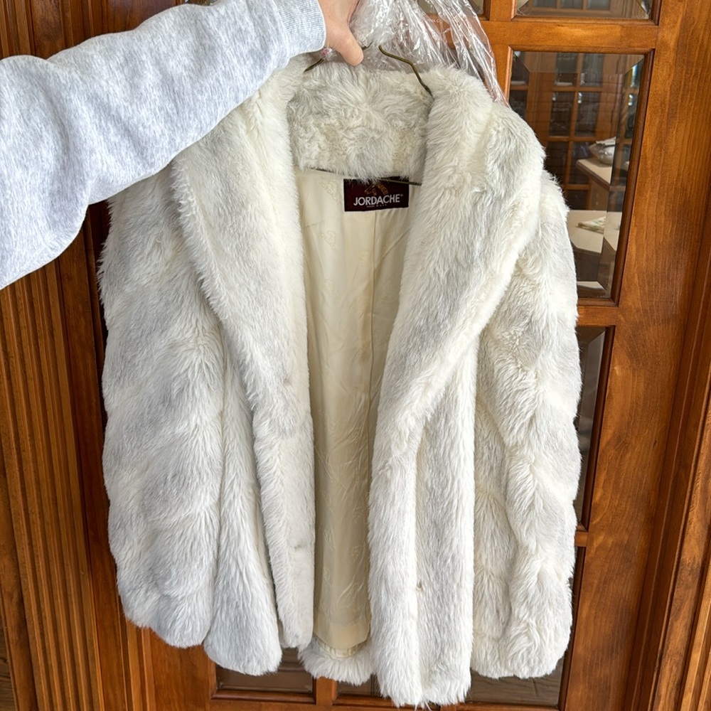 Vintage-Jordache Jackets & Coats Euc Rare Jordache Faux Fur Silver Fox Coat